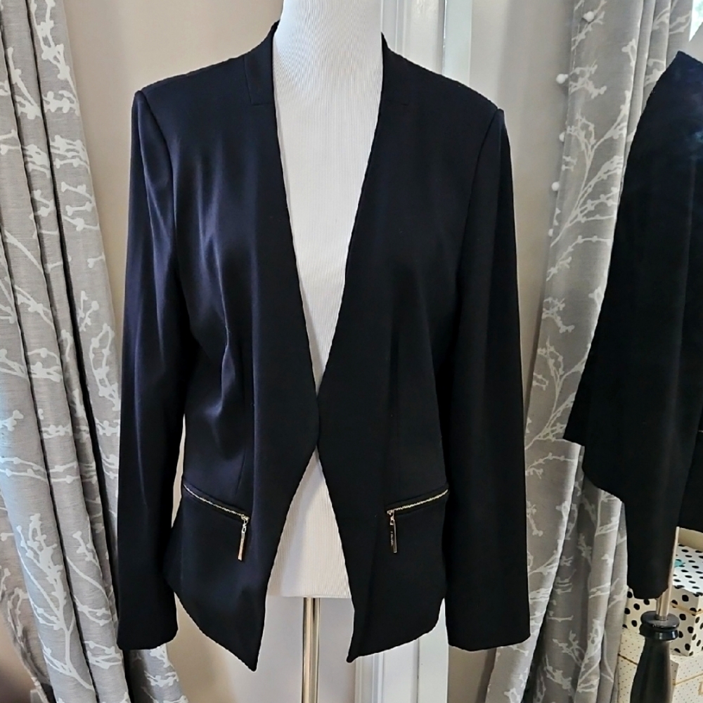 T Tahari Open Front Ponte Knit Blazer